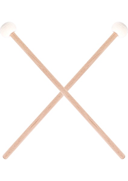 2 Adet Çift Kafa Drum Zil Gong Mallet Yumuşak Çekiç Çubukları Malletler Çubuklar Hammer 385MM (Yurt Dışından)