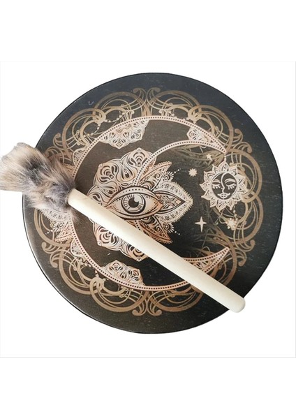 Ay Tutulması Davul Moon Tarzı Ses Takımı Koyun Derisi Perküsyon Enstrümanı 25CM (Yurt Dışından)