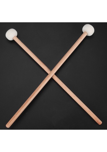 1 Çift Keçe Koyulaklar Davul Çubukları Perküsyon Enstrüman Aksesuarları Için Ahşap Saplı (Yurt Dışından)