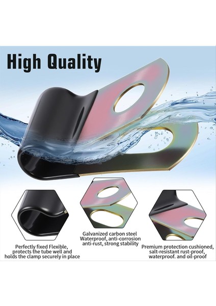 50 Adet Kablo Kelepçeleri, Kablo Tüpü Çizgileri Için Kauçuk Kaplı Yastıklı Yalıtılmış 1/4 Kablo Kelepçeleri Kablo Kablosu (Yurt Dışından) modelleri