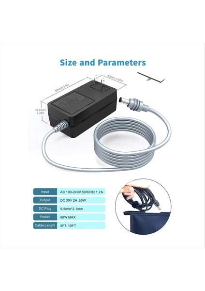 Starlink Gen4 Mini Güç Adaptörü Şarj Kablosu Ac 100-240V 1 5m Abd Tak Için 60W Güç Adaptörü (Yurt Dışından) modelleri