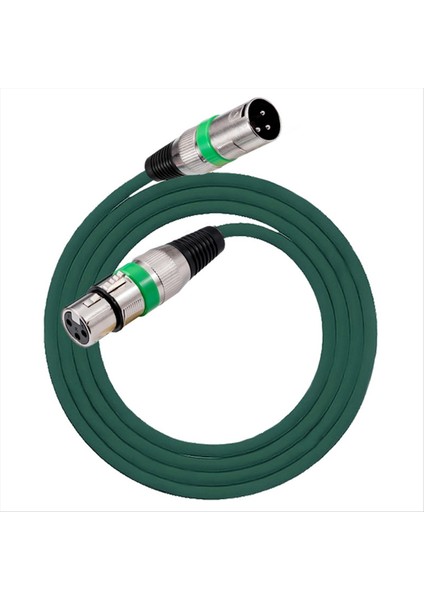 Xlr Kablo 3pins Xlr Erkek/kadın Panel Montajı Xlr Kadın/erkek Konnektör Mikrofon Uzantı Dönüştürücü Yeşil (Yurt Dışından)