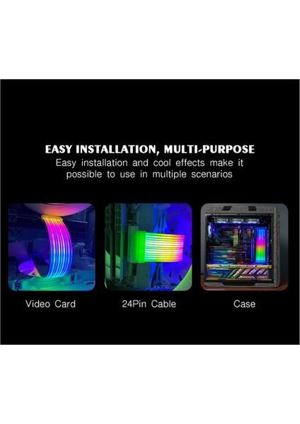 5x Rgb LED Şerit Argb Sync Kartı Bilgisayar Güç Kaynağı Atx 24PIN Gpu Grafik Kartı 8pin Kablo Kılıfı X8 (Yurt Dışından) modelleri