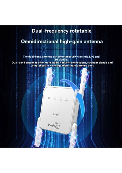 Wıfı6 AX1800 Gigabit Kablosuz Tekrarlayıcı Yönlendirici Çift Bant 2 4/5ghz Sinyal Güçlendirici 4 Yüksek Kazançlı Anten Uzun Menzilli Amplifer (Yurt Dışından) modelleri