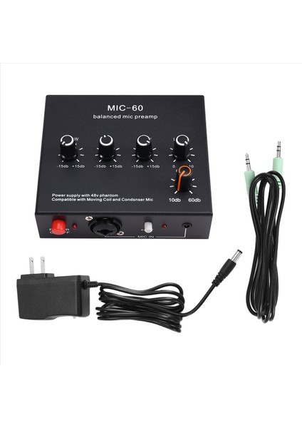 Mikrofon Preamp 3-Bantlı Ekolayzer Dengeli Xlr Arayüzü 60DB Kazanç Mikrofonu Dinamik ve Kondansatör Mikrofonu Için Pre Amp Abd Fişi B (Yurt Dışından) modelleri