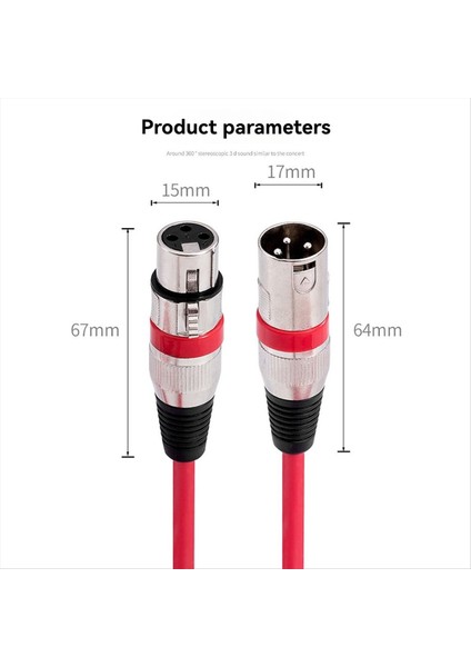 Xlr Kablo 3pins Xlr Erkek/kadın Panel Montajı Xlr Kadın/erkek Konnektör Mikrofon Uzantı Dönüştürücü Kırmızı (Yurt Dışından) indirimleri