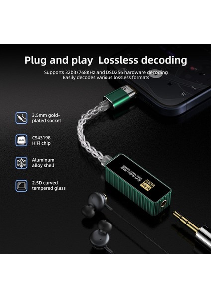 Kulaklık Amplifikatörü, USB C Ila 3,5 mm Amp Kulaklık Adaptörü Taşınabilir Amplifikatör, Erkek Ila Dişi 3,5 mm Ses Kablosu (Yurt Dışından) indirimleri