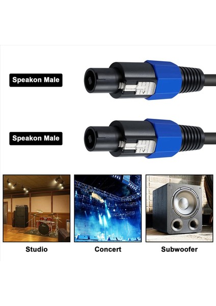 2x Speakon Kablosu 6ft Profesyonel 18GUAGE Erkek - Erkek Ses Kablosu Büküm Kilitli Dj Hoparlör ve Amplifikatör Için (Yurt Dışından) modelleri
