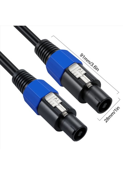 2x Speakon Kablosu 6ft Profesyonel 18GUAGE Erkek - Erkek Ses Kablosu Büküm Kilitli Dj Hoparlör ve Amplifikatör Için (Yurt Dışından) fırsatları