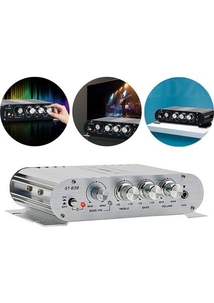 2x ST-838 Hifi 2 1 Kanal Güç Amplifikatörü 80WX2 Stereo Bas Ses Amp Subwoofer Çıkışı ile Ev Ses Amplifikatörü Beyaz (Yurt Dışından) modelleri