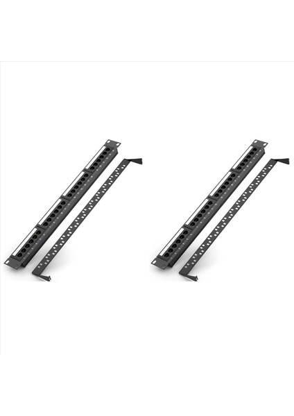 2x 24 Port Cat6 Utp RJ45 Patch Panel 19 Inç 1u Kablo Çerçeve Ön Panel Raf Montaj 50U Altın Kaplama Arka (Yurt Dışından)