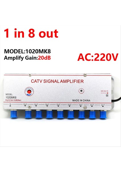 1020MK8 Catv Sinyal Amplifikatörü 1ın8 Out 20DB Kablo Tv Splitter Amplifikatör Dijital Tv Anten Sinyal Güçlendirici Ab Tak (Yurt Dışından) fiyatları