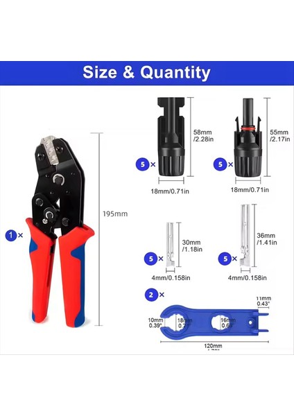 Güneş Sıkıştırma Aracı Seti Fotovoltaik Güneş Konektörü Kiti 1000V 30A Pans/mc Kablosu Için Panel Solor Connester 2.5/4/6mm2 (Yurt Dışından) modelleri