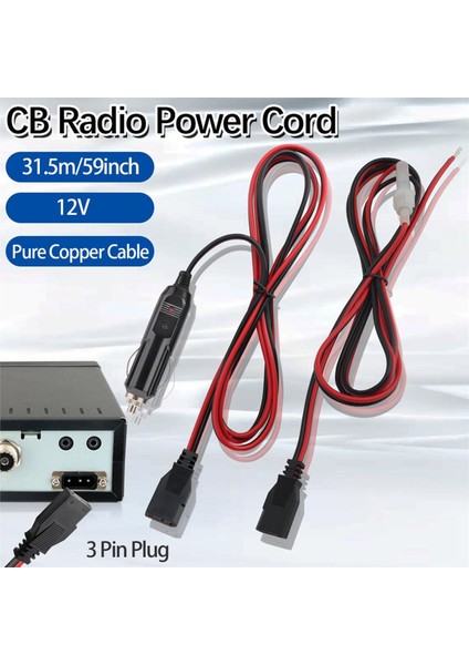 4x Cb Radyo Güç Kablosu 3pin Fiş Kablosu 2-Wire ile 12 V 15A Radyo Aksesuarları Çakmak 880FM/PC78LTX Gmrs Mobil Radyo (Yurt Dışından) indirimleri