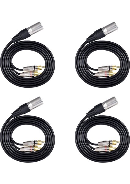 4x 1 Xlr Erkek - 2 Rca Erkek Tak Stereo Ses Kablosu Konektörü Y Ayırıcı Kablosu (1 5m) (Yurt Dışından)