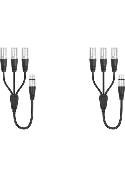 2x 3pin Xlr Dişi 3 Erkek Y Splitter Kablo 3 Yollu Xlr Splitter Kablo Mikser Mikrofon Için (Yurt Dışından)