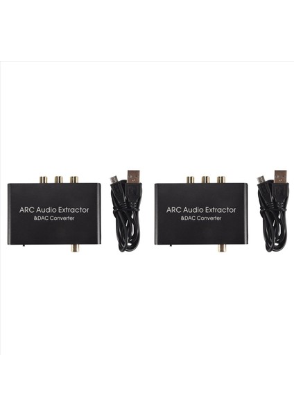2x Ses Çıkarıcı 192KHZ Dac Dönüştürücü Arc Ses Çıkarıcı Desteği Dijital HDMI Uyumlu Ses - Analog Stereo Ses (Yurt Dışından)