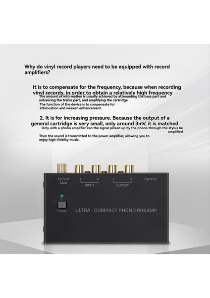 Vinil Pikaplar Için Ultra Kompakt Fono Preamp, mm Kartuşlar Için Lownoise Operasyonu ile Gelişmiş Ses Dönüşümü (Au) (Yurt Dışından) modelleri