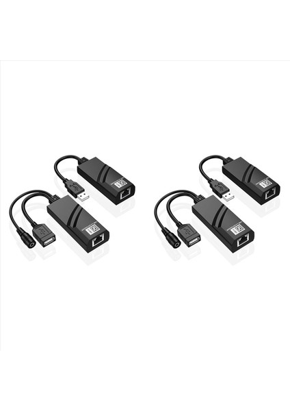 Cat5 CAT5E Cat6 Ethernet Kablosu Üzerinden 2x USB 2 0 Genişletici DC5V/2A Güç Adaptörlü (Ab) 100M RJ45 Alıcıya Kadar Aktarım (Yurt Dışından)
