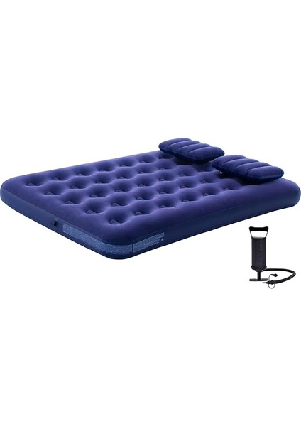Şişme Yatak - Çift Kişilik Tasarım, Şişirme Pompası Hediyeli, Ortopedik Yastıklı, Kolay Kurulum, Hafif ve Taşıması Kolay, Dayanıklı Kamp Ev Ofis Için Çift Kişilik Şişme Yatak Uyku Matı