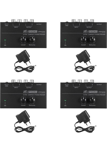 4x PP500 Ultra Kompakt Fono Preamp Ön Amplifikatör Seviye Ses Kontrollü Ab Tak (Yurt Dışından)