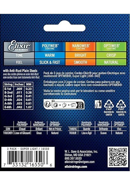 Fosfor Telleri, 3'lü Paket, Süper Hafif (.009-.042) Süper Hafif fiyatları