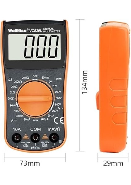 VC830L Ölçü Aleti Multimetre Avometre Büyük Ekran Vc A+ Series modelleri