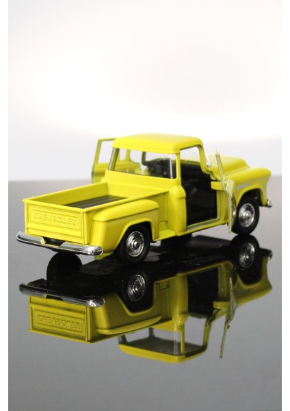 1955 Chevrolet Stepside Sarı Kamyonet Çek Bırak Metal Model Oyuncak Araba 12 cm fiyatları