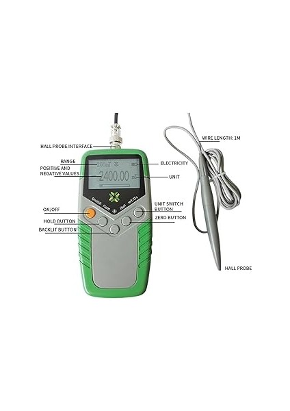 Prob 0-2400MT ile Yüksek Hassasiyetli Gaussmeter Manyetik Metre Dijital modelleri