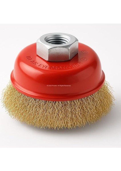 Saçaklı Çanak Fırça, 65 Mm, Çelik Tel, Yüzey Temizleme Aparatı, Spiral Taşlama Uyumlu, Pas Çapak Alıcı, Endüstriyel Tip, Yüksek Dayanımlı, Metal Fırça