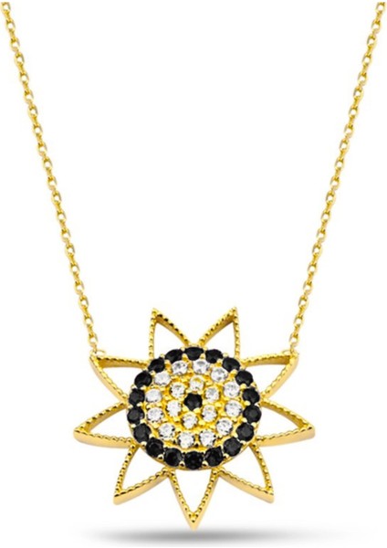 14 Ayar Altın Siyah Oniks Güneş Kolye indirimleri