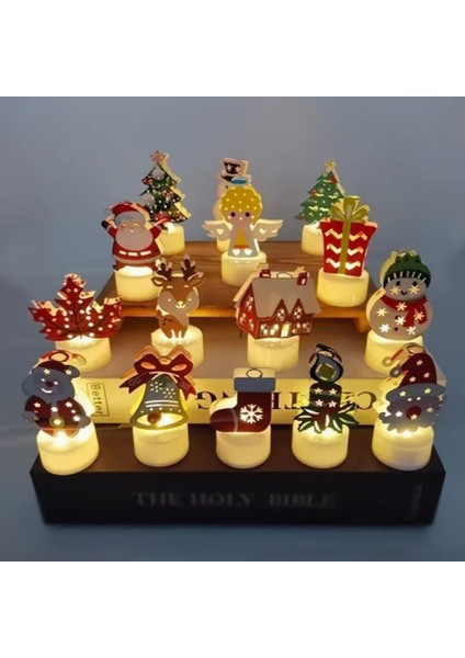 3 Adet Demir Mum Dekorasyonu - Yılbaşı Temalı Pilli Mum fırsatları