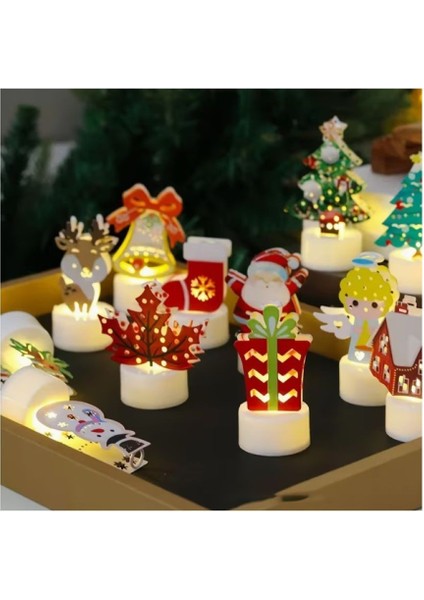 3 Adet Demir Mum Dekorasyonu - Yılbaşı Temalı Pilli Mum indirimleri