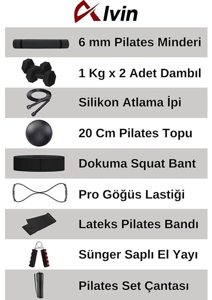 Parçalı Pilates ve Fitness Seti Pilates Minderi, Dambıl, Squat Band ve Daha Fazlası! fiyatları