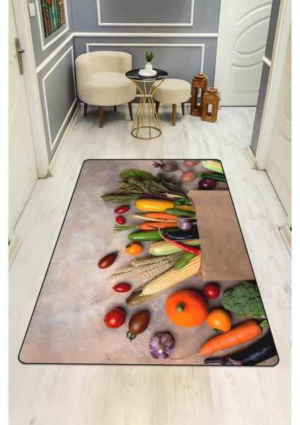 Mutfak Tezgahı Desenli Dijital Baskı Kaymaz Taban Mutfak Halısı H0059 fiyatları