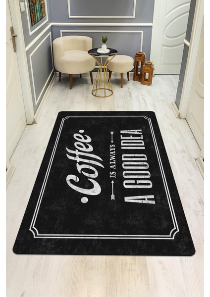 Coffee Desenli Dijital Baskı Kaymaz Taban Mutfak Halısı H0036 fiyatları