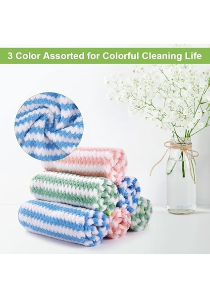 Mikrofiber Temizleme Bezleri, 6 Adet Süper Emici Mikrofiber Temizleme Bezi, Yeniden Kullanılabilir Mikrofiber Bulaşık Bezleri, Ev, Mutfak Için Çok Amaçlı Temizlik Havluları, Boyut 25 x 25 cm fırsatları