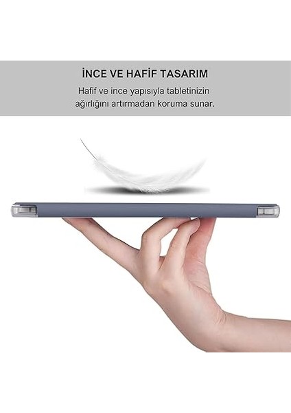 Samsung Galaxy Tab A9+ Plus 11 Inç Uyumlu Smart Kılıf, S Pen Kalemlikli, Trifold, Esnek, Mat, Darbeye Tam Dayanıklı Tablet Kılıfı (Lila) fırsatları