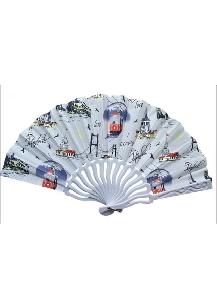 Plastik Kumaş Yelpaze 12'li Istanbul