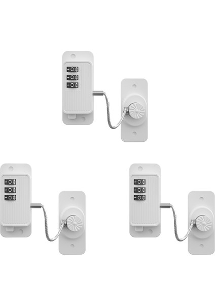 3x Buzdolabı Kilidi Buzdolabı Kilidi Anahtarsız Tek Tıklama Erişim Özelleştirilebilir Parola Çocuk Güvenliği Kombinasyonu Kilit Beyaz (Yurt Dışından)