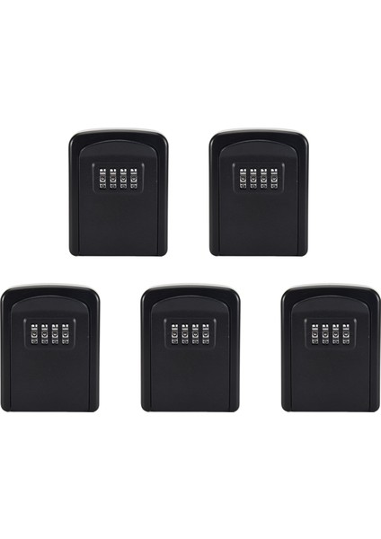 5x Anahtar Kilit Kutusu Duvara Monte 4 Sayı Kombinasyon Kilit Kutusu Ev Anahtar Hava Durumu Güvenlik Anahtar Depolama Kilit Kutusu Siyah (Yurt Dışından)