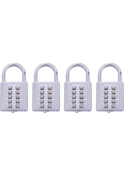 4x Hırsızlık Önleme Düğmesi Kombinasyonu Asma Kilit Basamağı Itme Şifre Kilit Çinko Alaşım Güvenlik Kilidi (Yurt Dışından)