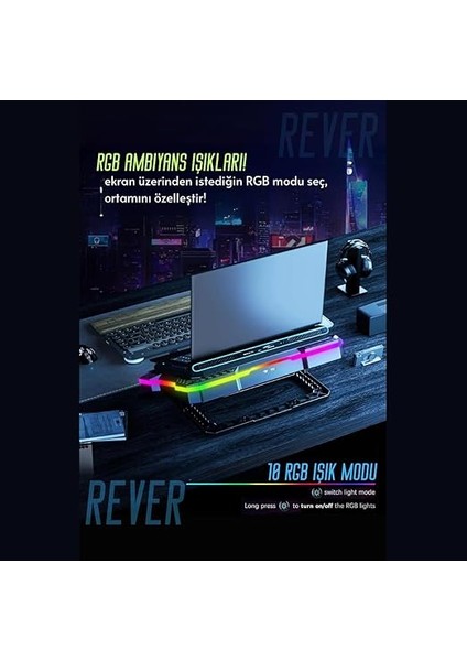 Gaming Laptop Notebook Soğutucu Stand Telefon Tutucu Stant 2200RPM Rgb Işıklı LED Display fırsatları