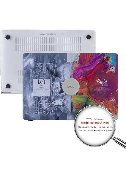MacBook Air Kılıf 13 Inç – A1369 A1466 ile Uyumlu 2010-2017 Eski USB Girişli Model | Brain Beyin Desenli Sert Koruma Kapak | Ince, Hafif, Iz Bırakmayan Çizilmeye Dayanıklı Tasarım Gri fırsatları