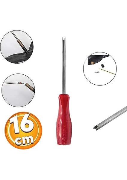 Sibop Sökme Takma Tornavidası Aparatı Iç Lastik Teker Şambrel Paftası Tornavida Plastik Saplı 16 cm fırsatları
