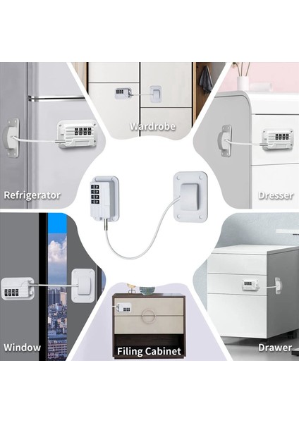 5x Buzdolabı Kilidi Buzdolapları Donanlar ve Dolaplar Için 4 Hanlı Kombinasyon Kilidi Damdır Yok Takas Çocuğu (Yurt Dışından) indirimleri