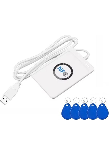 ACR122U Rfıd Ic Akıllı Kart Okuyucu Çapıltı+5xcuid Keychaın Yazıcı Fayal Mıde Yazılı Klone 13 56MHZ Id Ic Ic Card Fotoğrafı (Yurt Dışından)