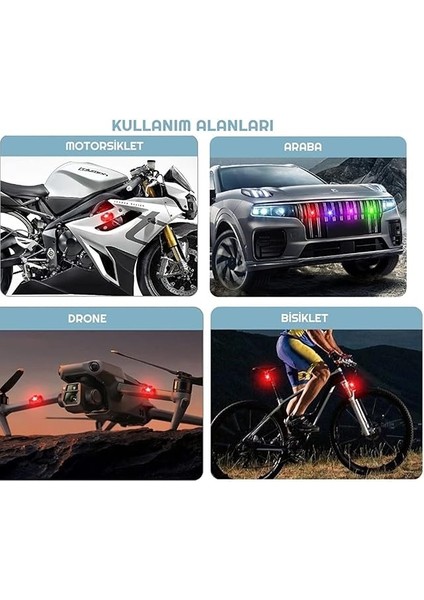 LED Anti Çarpışma Uyarı Işığı 7 Renk/drone/araba/motor/bisiklet/kamp fırsatları