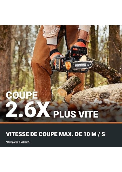 WG350E 20VOLT 4.0AH Li-Ion 30CM Profesyonel Şarjlı Kömürsüz Zincirli Testere fırsatları