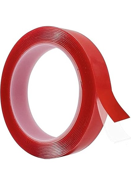 Çift Taraflı Bant Şeffaf Silikonlu Su Geçirmez Akrilik Montaj Bandı (5 mt x 10 Mm)